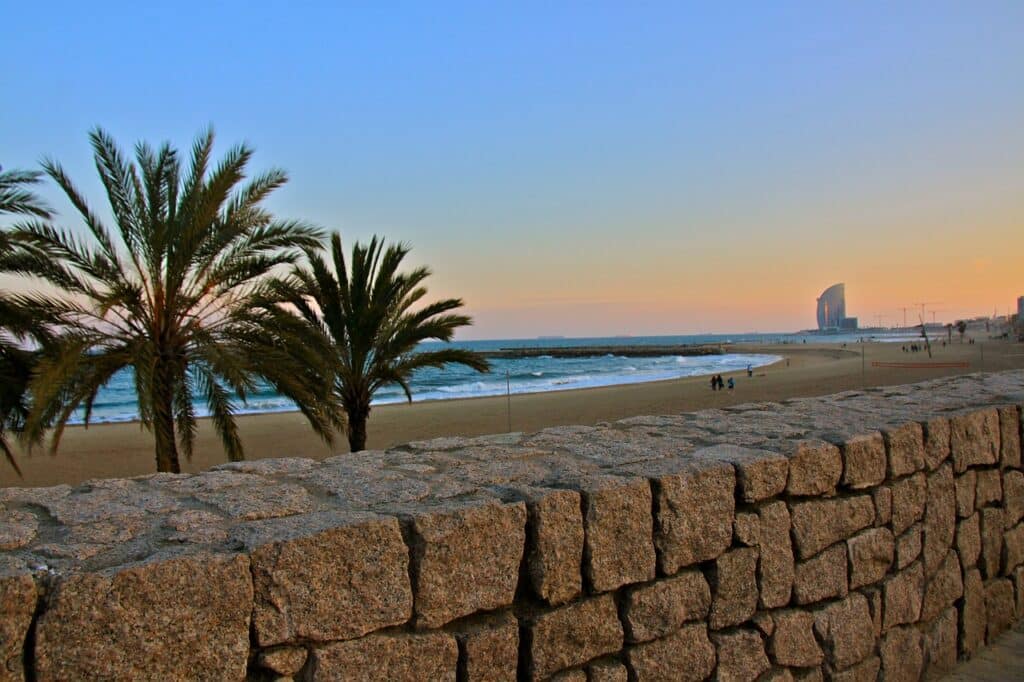 Beach in Barcelon, Spain