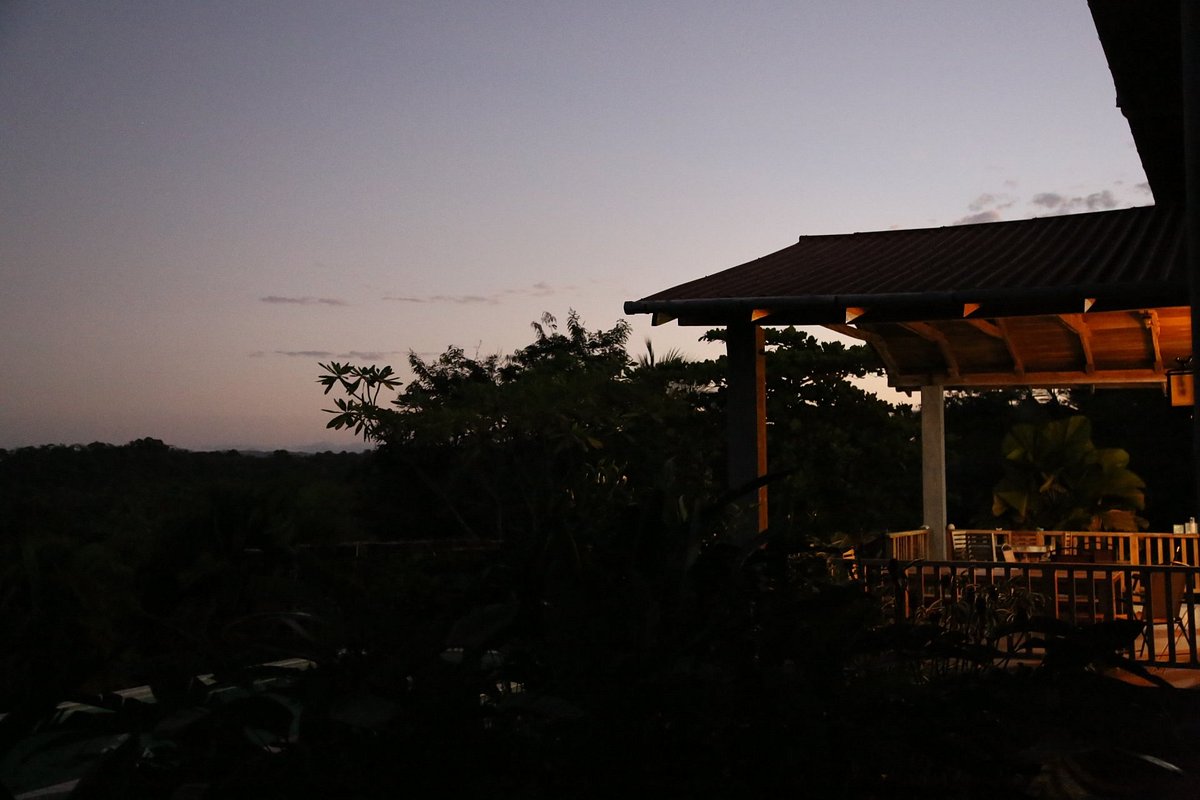 outdoor dining at sunset